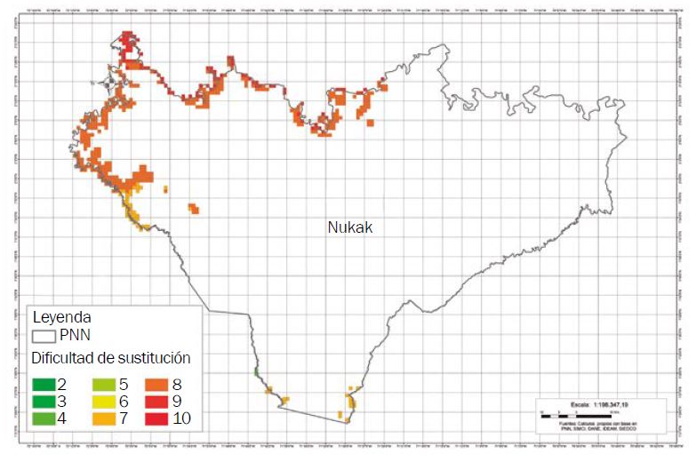 Nivel de dificultad de intervención Parque Nacional Natural Nukak